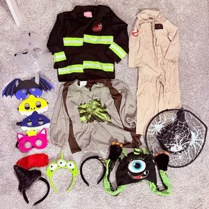 dress up pretend play Halloween costumes cosplay fireman ghost busters masks